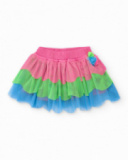 Jupe fille en tissu chaîne et trame avec couches de tulle