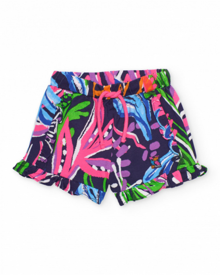 Short fille en maille avec volants