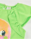 T-shirt fille en maille avec bretelles froncées