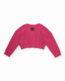 Veste fille en tricot avec motifs de fruits