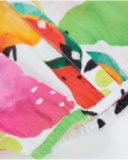 Chemise fille en tissu chaîne et trame coupe courte