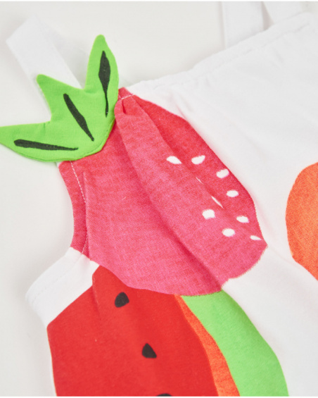 T-shirt fille en maille avec petites feuilles en relief