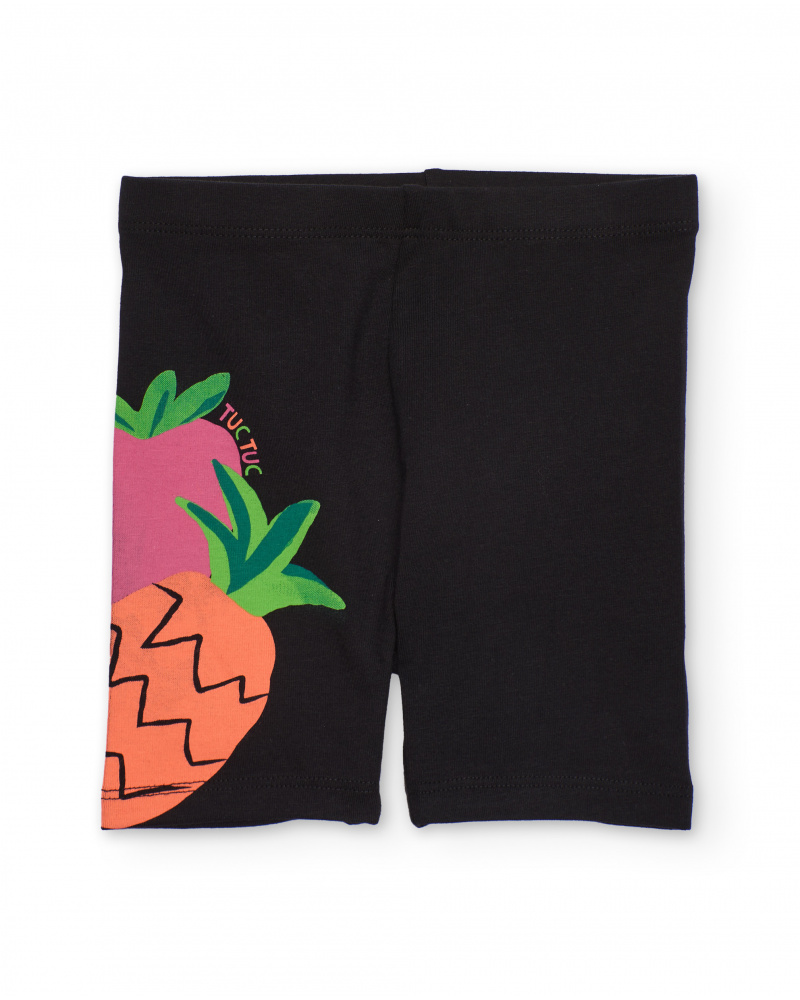 Legging fille en maille avec imprimé sur le côté