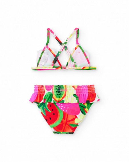 Bikini fille en maille avec fruits rembourrés