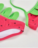 Bikini fille en maille avec petites feuilles en relief