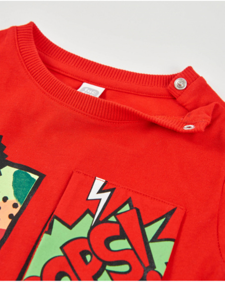 T-shirt garçon en maille au style bande dessinée