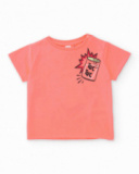 T-shirt garçon en maille avec motif style pop