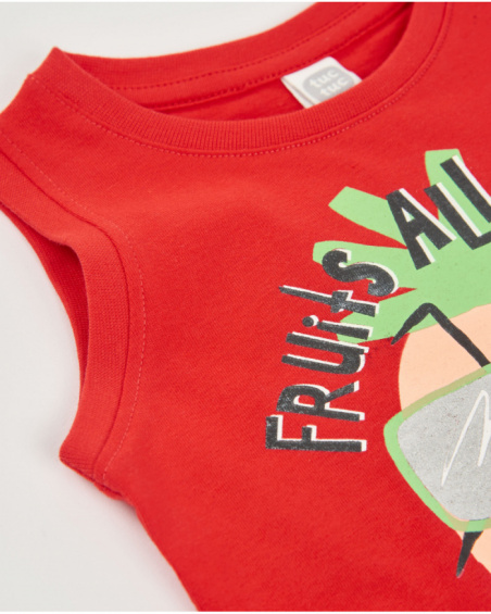 T-shirt garçon en maille avec motif ananas