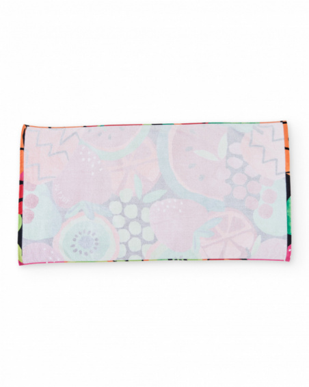 Serviette fille en maille avec imprimé de fruits