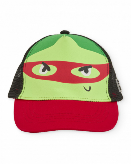 Casquette garçon en tissu chaîne et trame avec visière