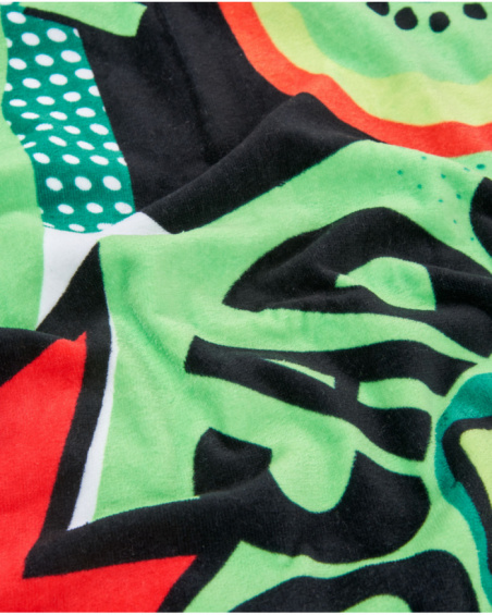 Serviette garçon en maille et tissu léger