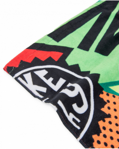 Serviette garçon en maille et tissu léger