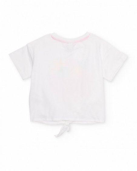 T-shirt fille en maille avec nœud sur le devant