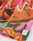 Robe fille en tissu chaîne et trame avec fronces sur le devant