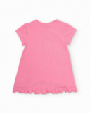 Robe fille en maille avec graphisme dinosaure