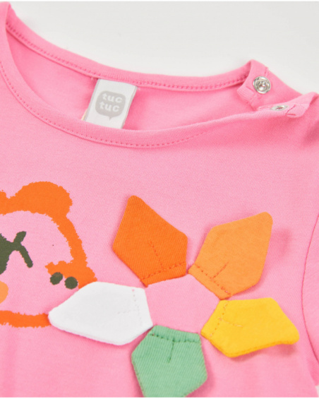 Robe fille en maille avec graphisme dinosaure