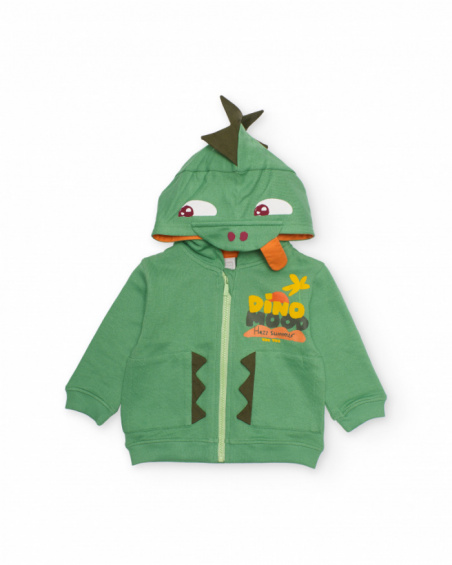 Conjunto de niño de punto con capucha de dinosaurio
