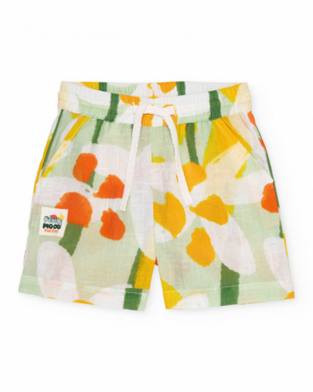 Bermuda garçon en tissu chaîne et trame en tissu léger