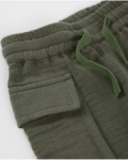 Bermuda garçon en tissu chaîne et trame avec poches latérales