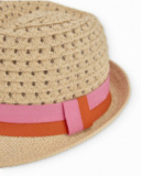 Chapeau pour fille en tissu avec ruban décoratif