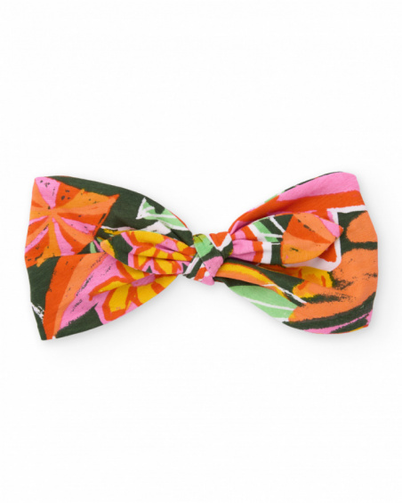 Bandeau pour fille en maille avec nœud sur le devant