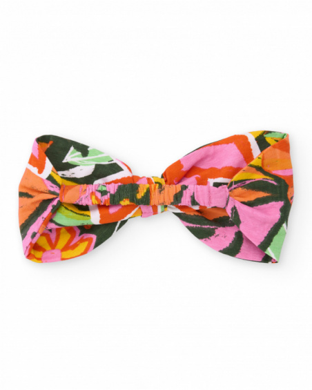 Bandeau pour fille en maille avec nœud sur le devant