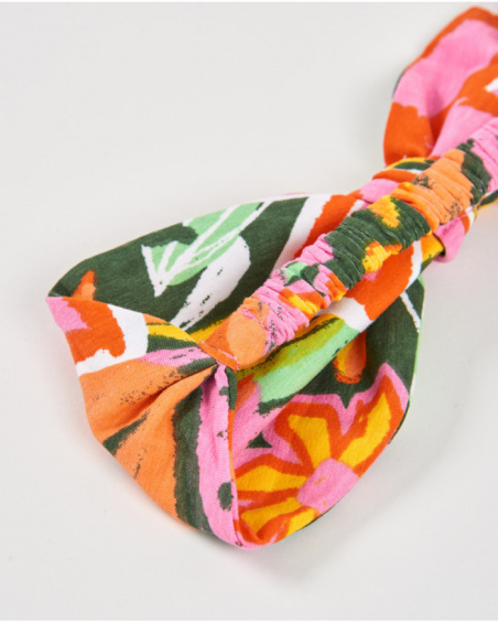 Bandeau pour fille en maille avec nœud sur le devant