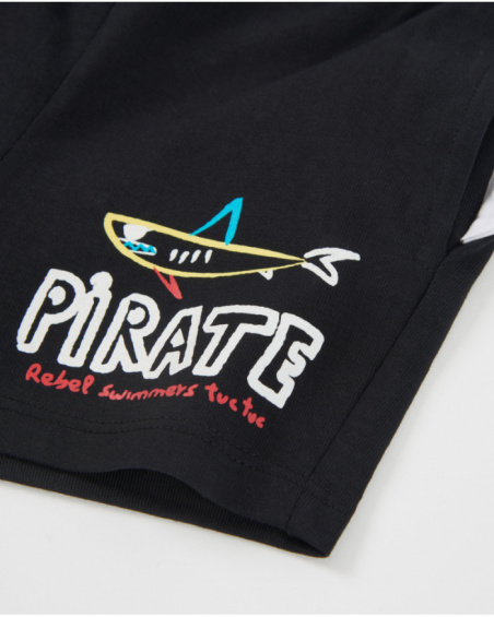 Bermuda en maille pour garçon avec empiècements latéraux