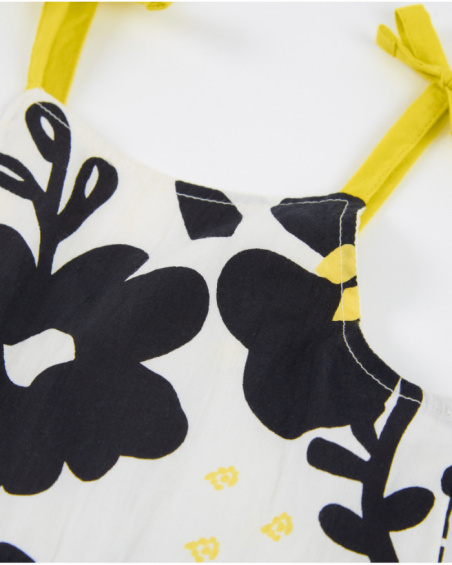 Top pour fille en tissu avec volant en bas