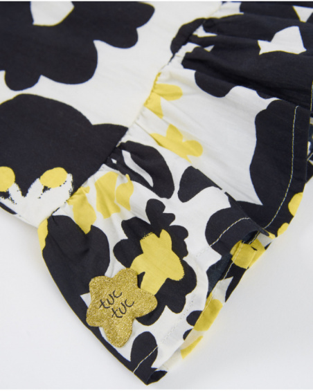 Top pour fille en tissu avec volant en bas