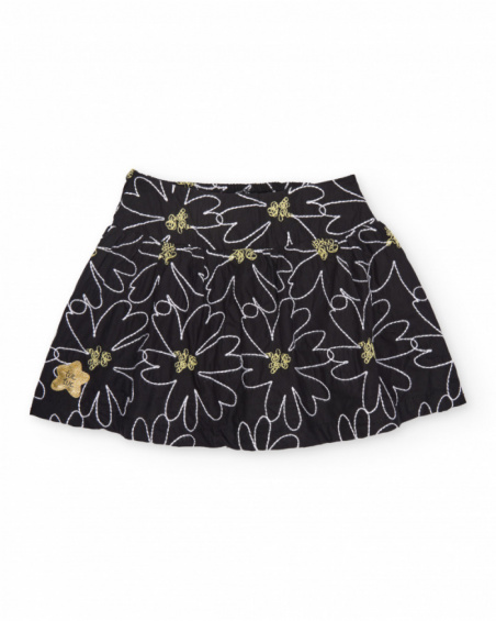 Jupe pour fille en tissu avec broderie florale