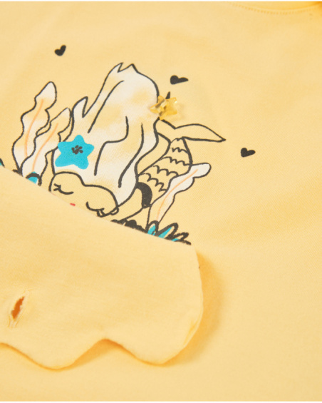 T-shirt en maille pour fille avec détail en relief et sequins