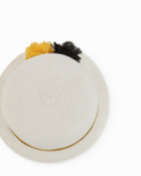 Chapeau pour fille en tissu avec fleurs en relief