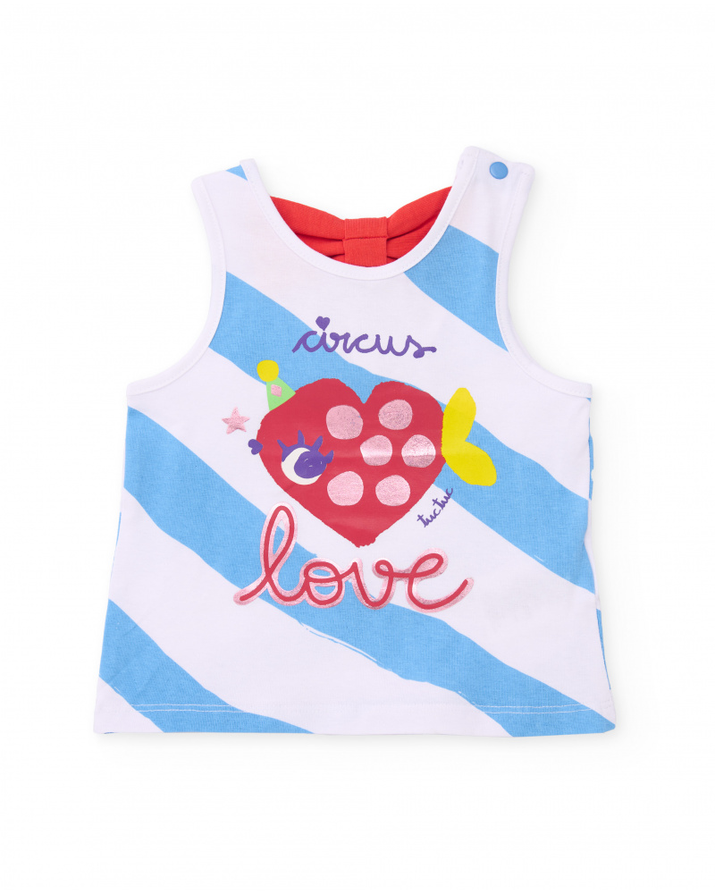 T-shirt en maille pour fille avec poisson en forme de cœur