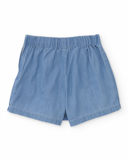 Jupe-short pour fille en tissu en denim léger