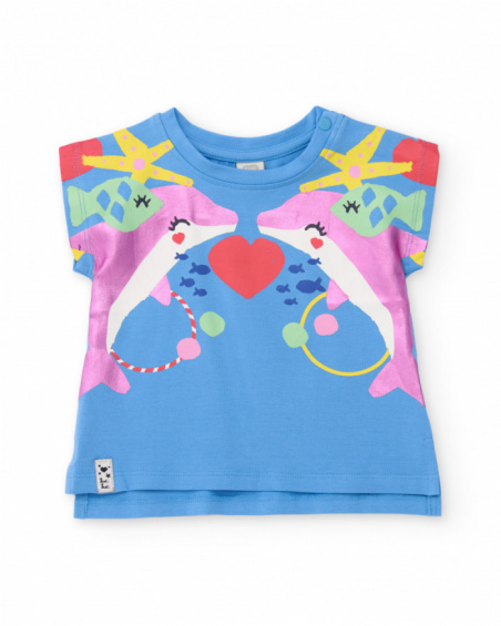 T-shirt en maille pour fille avec grand imprimé sur le devant