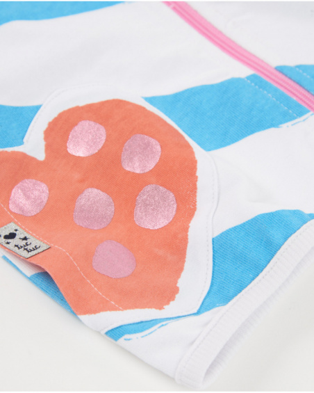 Sweat-shirt en maille pour fille avec fermeture zippée