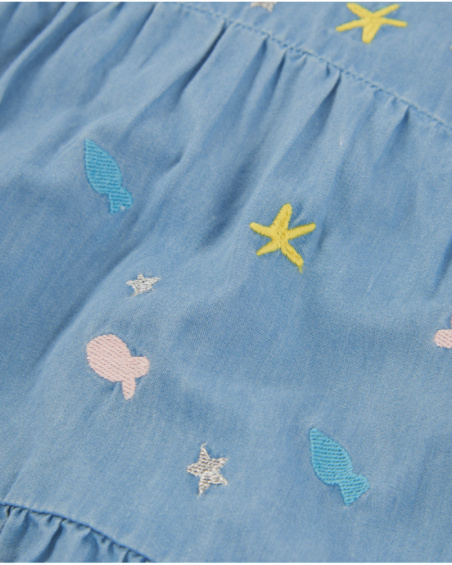Robe pour fille en tissu en denim doux