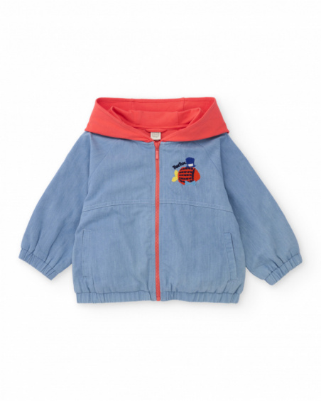 Veste garçon en tissu chaîne et trame et denim doux