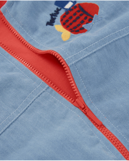 Veste garçon en tissu chaîne et trame et denim doux