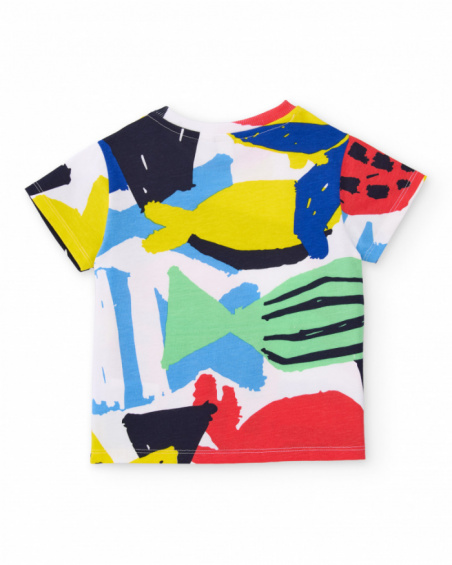 T-shirt garçon en maille avec imprimé abstrait