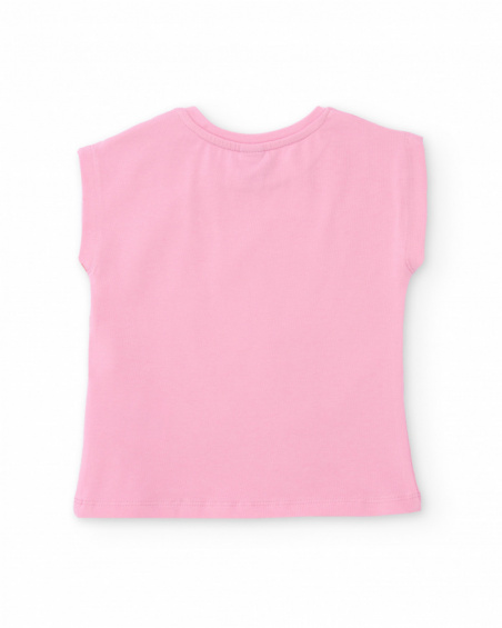 T-shirt fille en maille avec imprimé cœurs