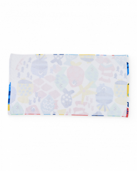 Serviette fille en maille avec imprimé marin