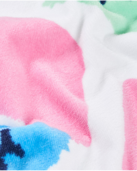Serviette fille en maille avec imprimé marin