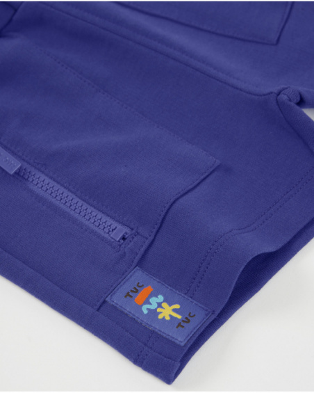 Bermuda garçon en maille avec poches zippées