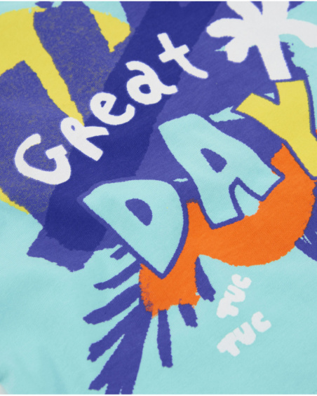 T-shirt garçon en maille avec fermeture à l’épaule