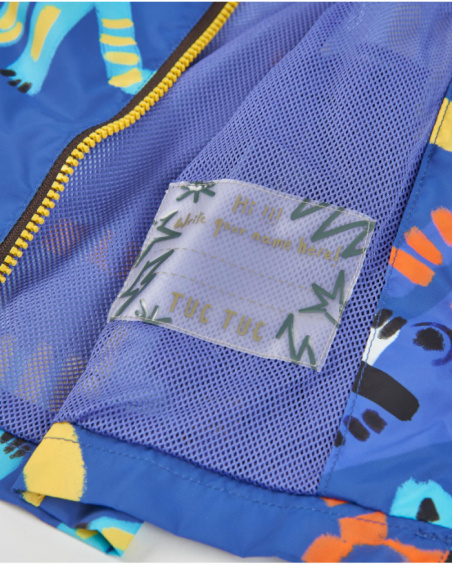 Veste garçon en tissu tissé avec imprimé animaux