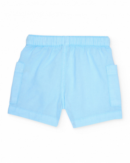 Bermuda garçon en tissu tissé avec poches sur le devant