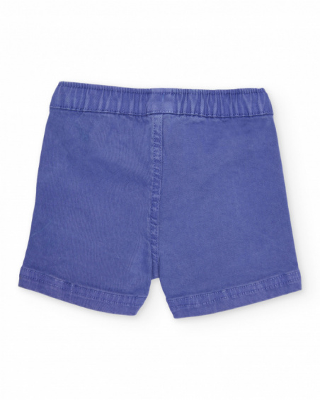 Bermuda garçon en tissu tissé avec taille ajustable