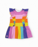 Robe pour fille en maille avec volants sur les bretelles